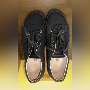 Birkenstock Black Canvas Lace-Up Sneakers w/ Cork Footbed